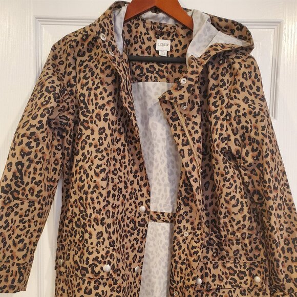 J. Crew Jackets & Blazers - J Crew Leopard Print Raincoat
